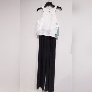 Scarlette White and Black Sleeveless Jumpsuit Size 6T